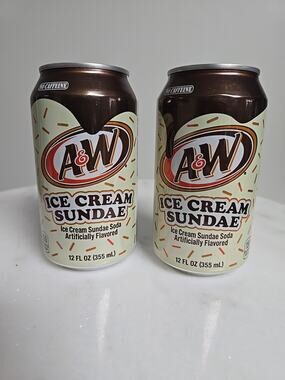 New A&W Ice Cream Sundae Soda 12 fl oz (2 Cans) No Caffine